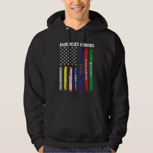 American Heroes US Flag Firefighter Police EMS Nur Hoodie