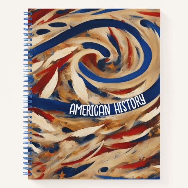 American History - Abstract Americana Swirl Notebook (Front)