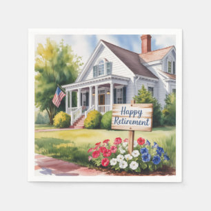 American Home Garden Floral Retirement Party Napkin