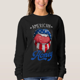 American Honey Patriot 4th Of July American Flag L Sweatshirt