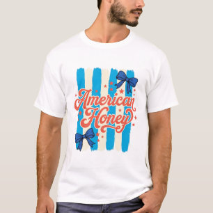American Honey Patriotic Bow Vintage Shirt Design_