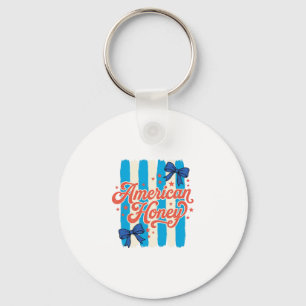 American Honey Patriotic Bow Vintage Shirt Design_ Key Ring