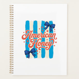 American Honey Patriotic Bow Vintage Shirt Design_ Planner