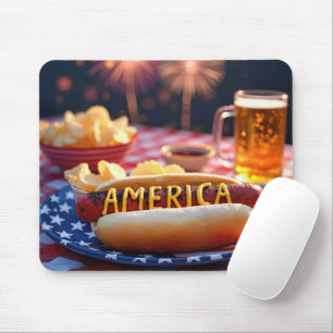 American Hot Dog and Beer Mouse Mat