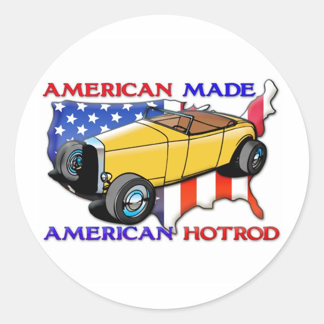 American Hotrod Classic Round Sticker (Front)