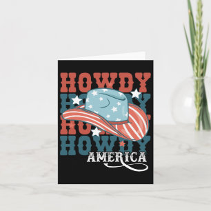 American Howdy Western Cowgirl Cowboy Rodeo 4th Of Card