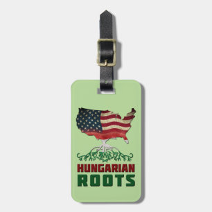 American Hungarian Roots Luggage Tag Template
