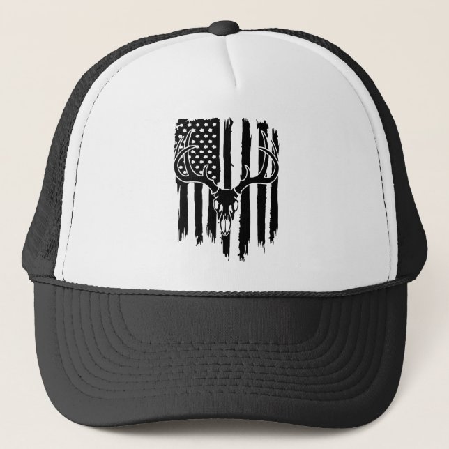 American Hunting Flag Trucker Hat (Front)