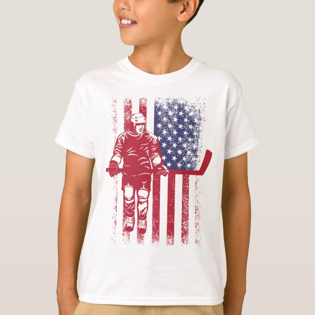 American Ice Hockey Player T-Shirt (Front)