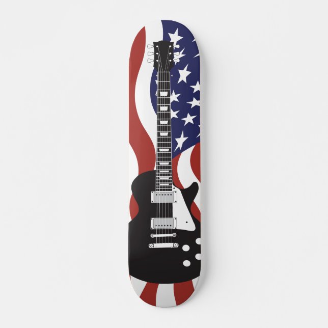 American Icon Electric Guitar Black Skateboard (Front)
