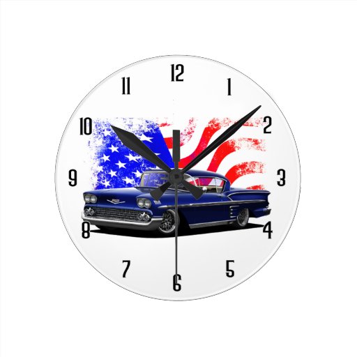 Image of American Impalas Round Clock