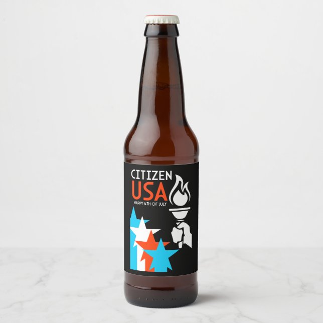 American Independance Day Beer Bottle Label (Front)