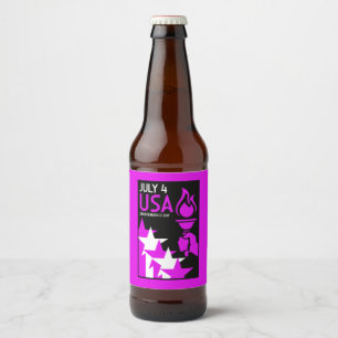 American Independance Day Beer Bottle Label