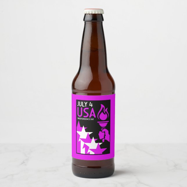 American Independance Day Beer Bottle Label (Front)