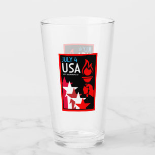 American Independance Day Glass