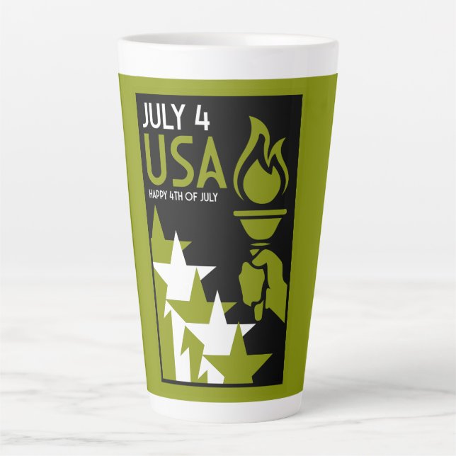 American Independance Day Latte Mug (Front)