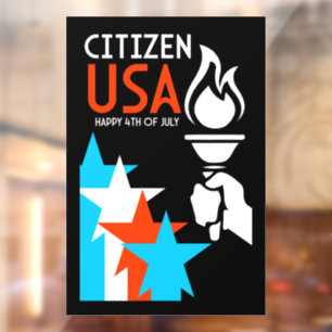 American Independance Day Window Cling