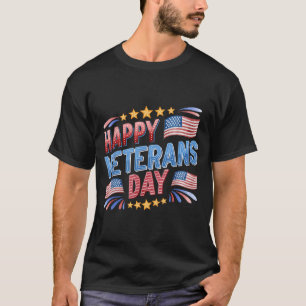 American Independence Day 4th July Happy Veterans T-Shirt
