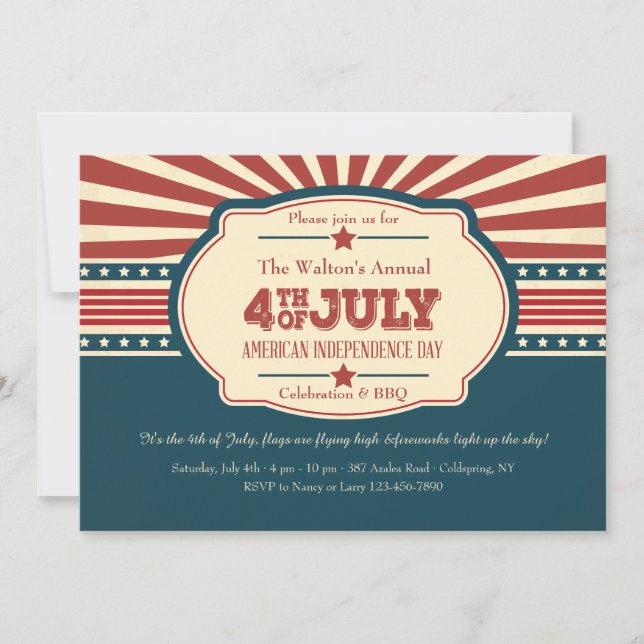American Independence Day Invitation (Front)