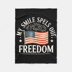 American Independence Day Men Women & Usa Flag Fleece Blanket