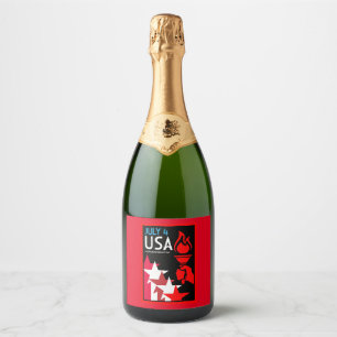 American Independence Day Sparkling Wine Label