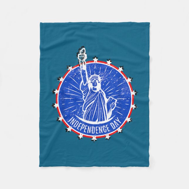 American independence day vintage style  fleece blanket (Front)