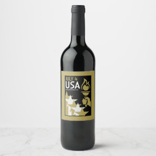 American Independence Day Wine Label