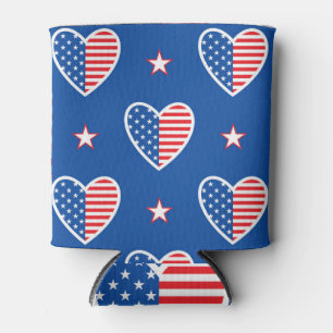 American Independence: Patriotic Vintage Pattern Can Cooler