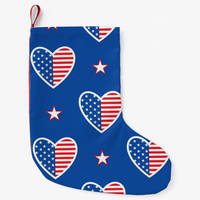 American Independence: Patriotic Vintage Pattern Small Christmas Stocking (Front)