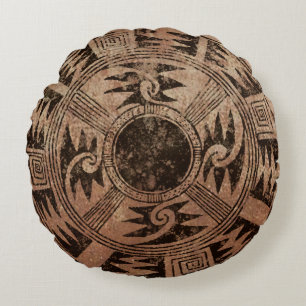 American Indian Basket design Round Cushion