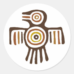 American Indian Bird Classic Round Sticker