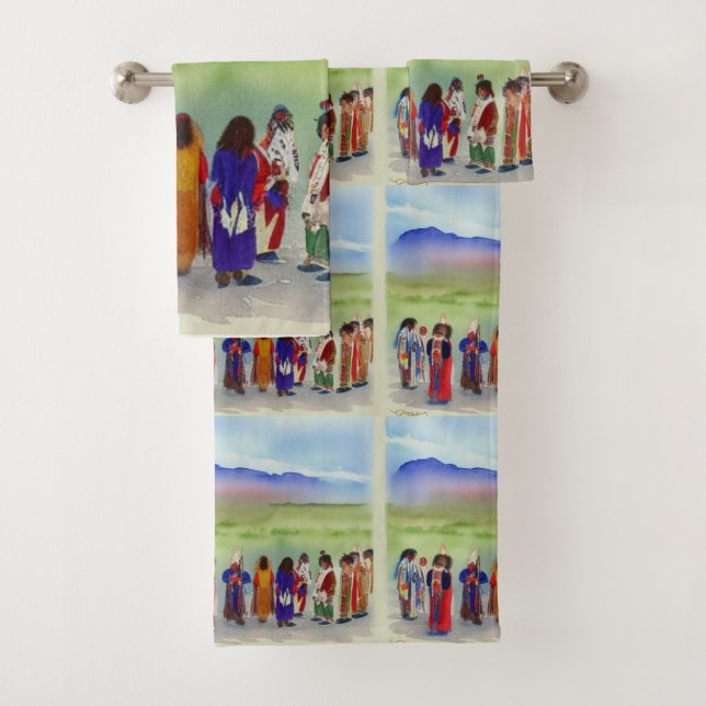 American Indian Celebration Bathroom Towel Set (Insitu)