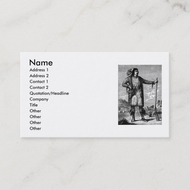 American Indian Chief Business Card (Front)
