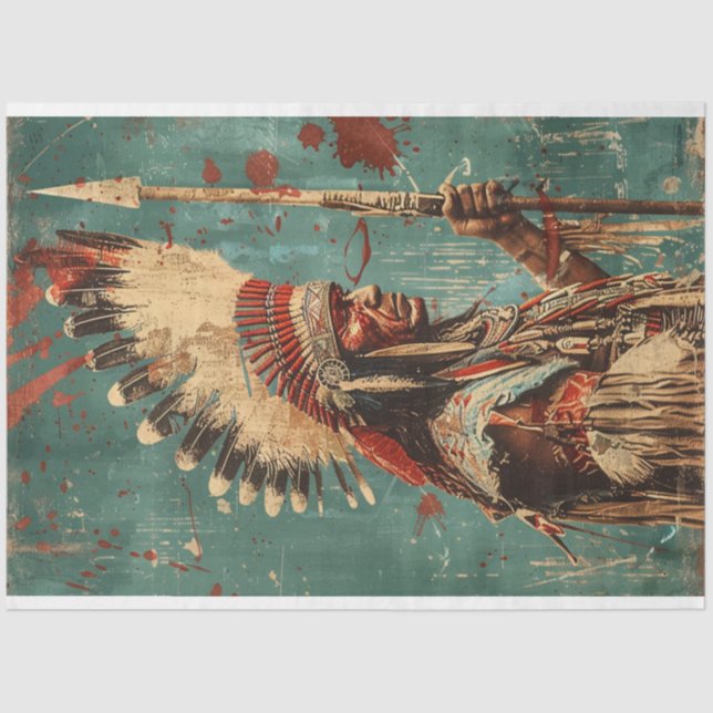 American Indian Chief Decoupage Tissue Paper (Front)