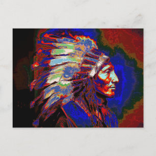 American Indian Chief Graphic Postcard