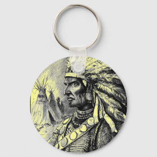 American Indian Chief Key Ring