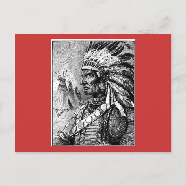 American Indian Chief Postcard (Front)