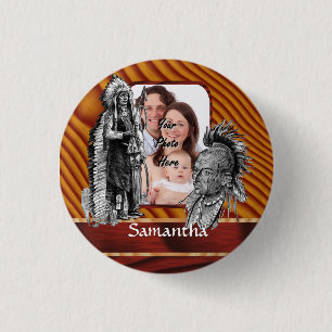 American Indian chiefs 3 Cm Round Badge
