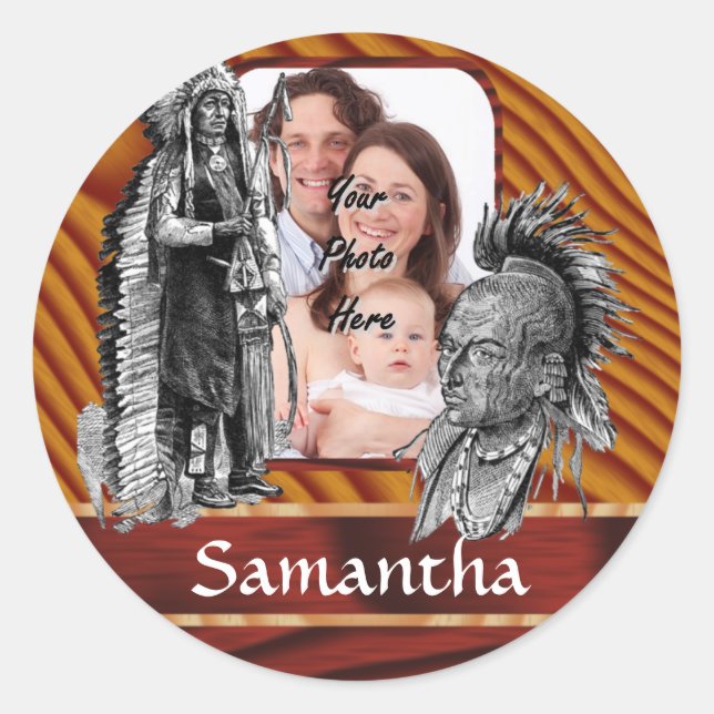 American Indian chiefs Classic Round Sticker (Front)