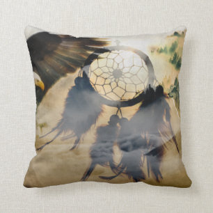 American Indian Dream Catcher, Wolf Eagle Cushion