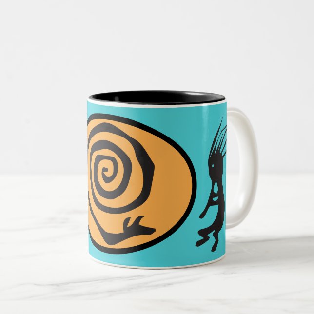 American Indian Kokopelli  Two-Tone Coffee Mug (Front Right)