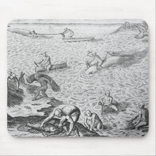 American Indian method of whaling, from an account Mouse Mat