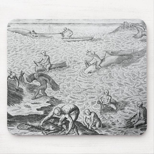 American Indian method of whaling, from an account Mouse Mat (Front)