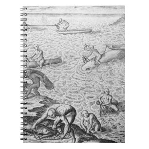 American Indian method of whaling, from an account Notebook