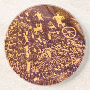 American Indian Newspaper Rock Petroglyph Ancient Coaster