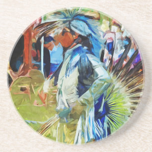 American Indian Pow Wow Dancer Coaster