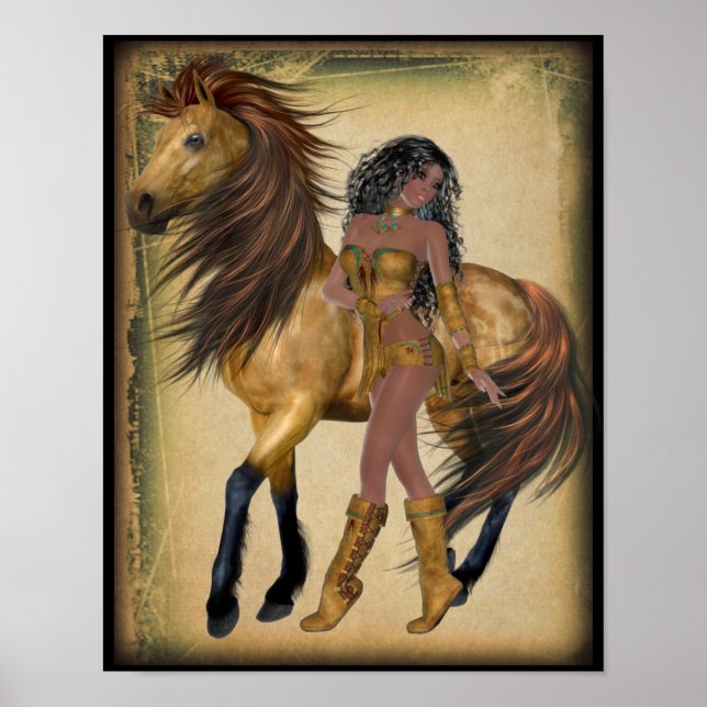 American Indian Princess and Horse Poster (Front)