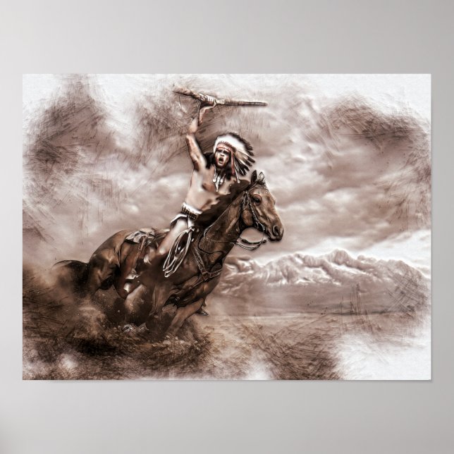 American Indian Riding Horse Poster (Front)