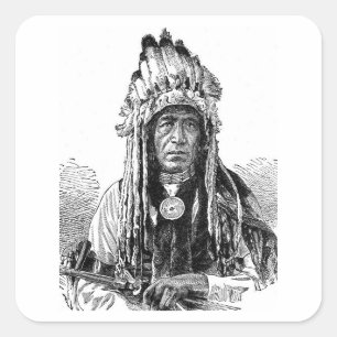 American Indian Square Sticker