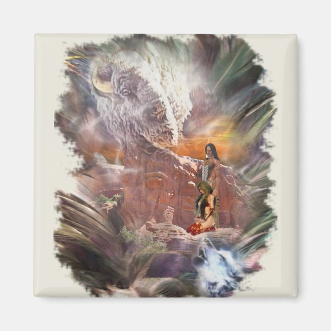 American Indian Wedding Night Vignette Magnet (Front)